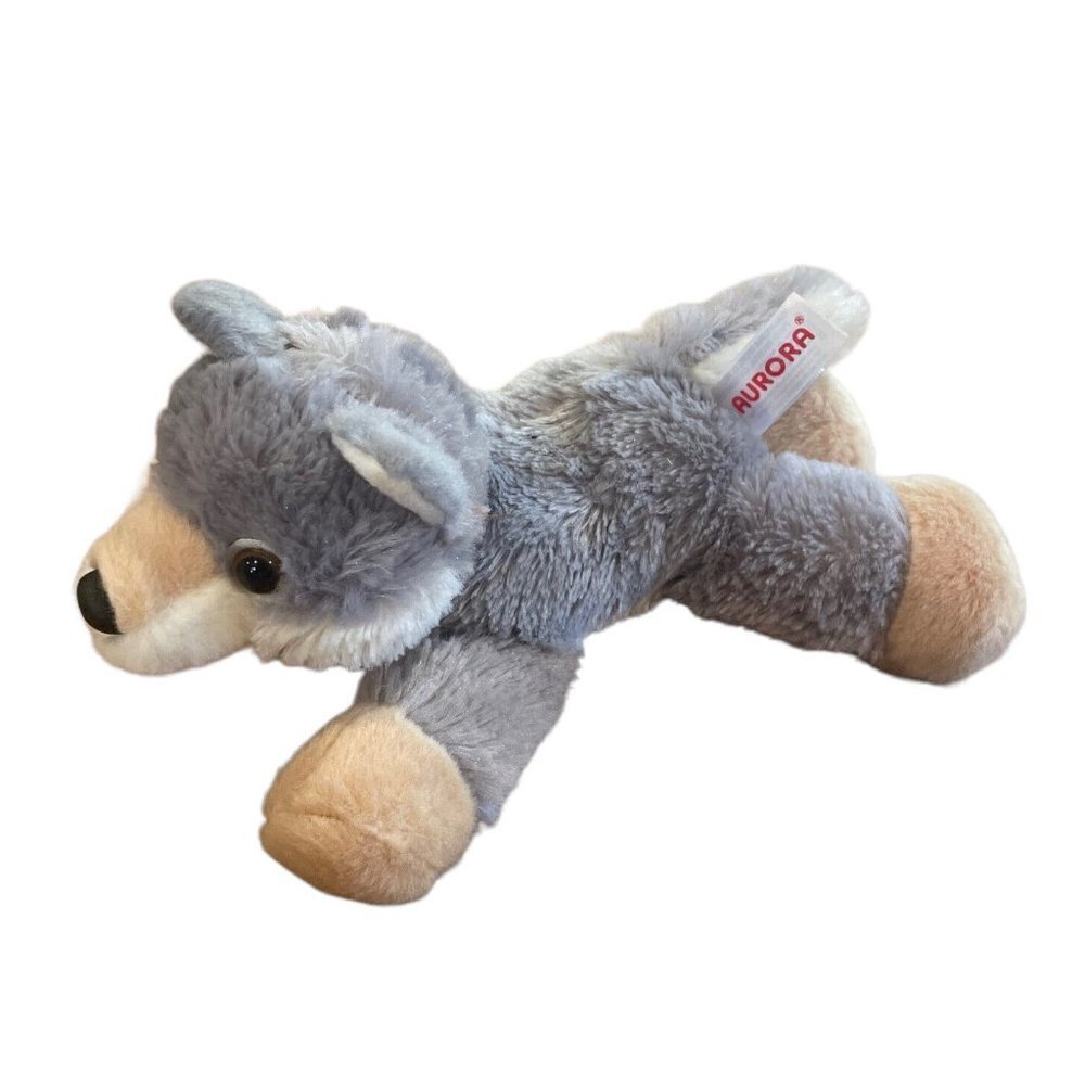 Aurora World Plush Mini Flopsie WOOLSEY the Wolf 8” Stuffed Animal Toy Realistic